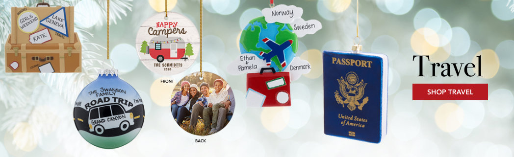 Personalized Travel Christmas Ornaments