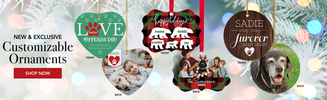 Personalized Pets & Animals Christmas Ornaments