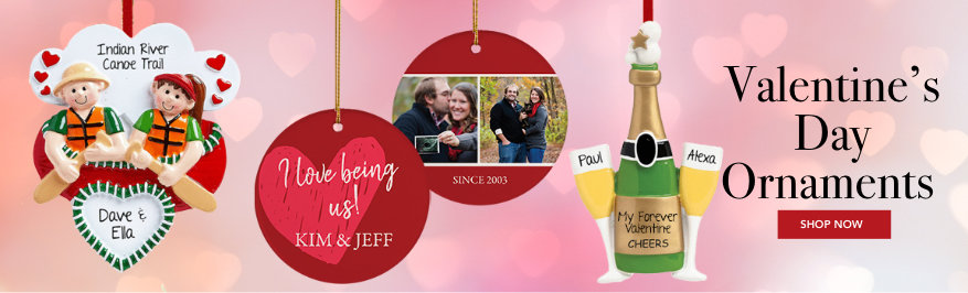 Personalized Valentine's Day ornaments