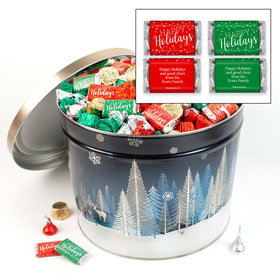 Personalized Crystal Evening Happy Holidays Hershey's Mix Tin - 14 lb