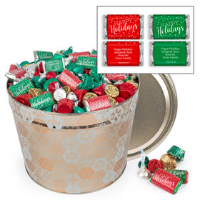 Personalized Shining Snowflakes Happy Holidays Hershey's Mix Tin - 14 lb