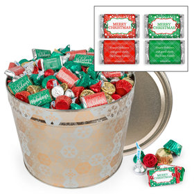Personalized Shining Snowflakes Merry Christmas Hershey's Mix Tin - 14 lb