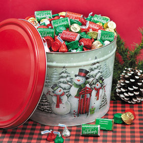 Personalized Snow Family Happy Holidays Hershey's Mix Tin - 8 lb