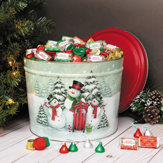 Personalized Snow Family Merry Christmas Hershey's Mix Tin - 8 lb