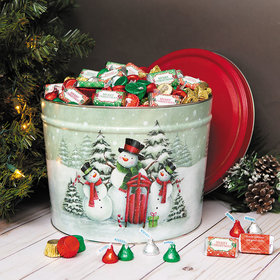 Personalized Snow Family Merry Christmas Hershey's Mix Tin - 10 lb