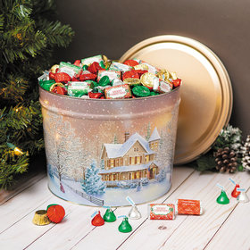 Personalized Home for the Holidays Merry Christmas Hershey's Mix Tin - 14 lb