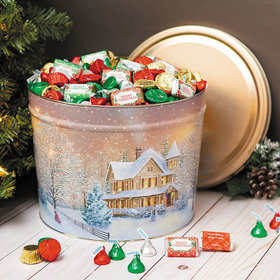 Personalized Home for the Holidays Merry Christmas Hershey's Mix Tin - 8 lb