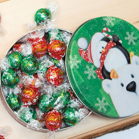 Cold but Cozy Christmas Gift Tin Lindor Truffles by Lindt - 24pcs