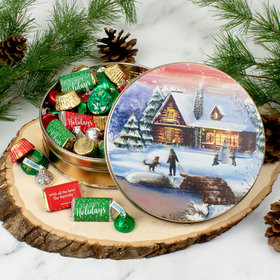 Personalized Holiday Retreat Hershey's Chocolate Mix 1 lb Tin