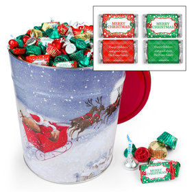 Personalized Santa's Sleigh Merry Christmas Hershey's Mix - 20lb Tin