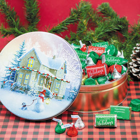 Personalized All Decked Out Happy Holidays Hershey's Mix Tin - 1.5 lb