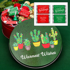 Personalized Festive Cacti Happy Holidays Hershey's Mix Tin - 1.5 lb