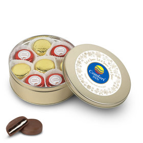 Personalized Chocolate Covered Oreo Cookies Add Your Logo' Gold Holiday Tin