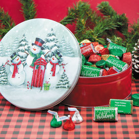 Personalized Snow Family Happy Holidays Hershey's Mix Tin - 2 lb