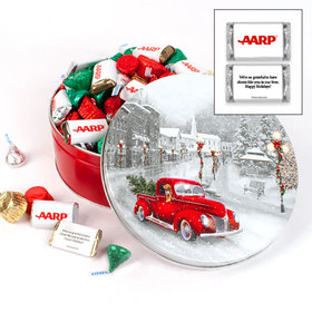 Personalized Snowy Drive Add Your Logo Hershey's Mix Tin - 2 lb