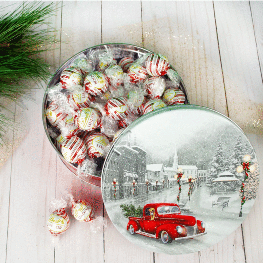 Snowy Drive Christmas Gift Tin Lindor Truffles by Lindt - 45pcs