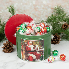 Checking It Twice White Chocolate Peppermint Lindor Truffles by Lindt (Approx 90pcs) - 2.5 lb Tin
