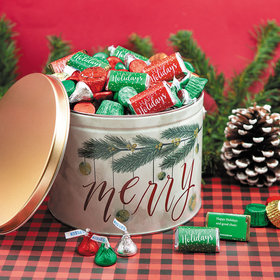 Personalized Very Merry Happy Holidays Hershey's Mix Tin - 3.5 lb