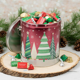 Personalized Snowy Tree Hershey's Chocolate Mix 5 lb Tin