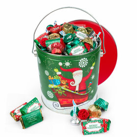 Personalized Sparkly Santa Merry Christmas Hershey's Mix Tin - 5lb