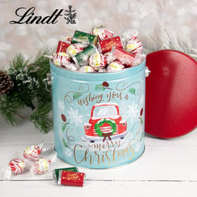 Vintage Christmas Hershey's Happy Holidays Miniatures & Lindt Truffles Tin - 4.6 lb
