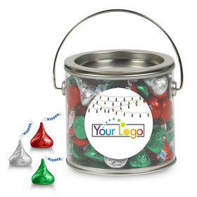 Personlaized Hershey's Kisses 'Add Your Logo' Silver Paint Can