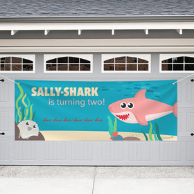 Personalized Kids Birthday Giant Banner - Girl Shark