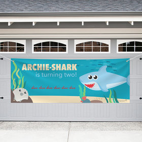 Personalized Kids Birthday Giant Banner - Boy Shark