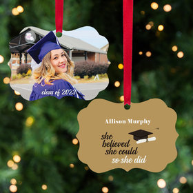 Personalized She Believed She Could - Christmas Ornament