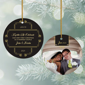 Personalized Together We Celebrate Wedding Photo Christmas Ornament