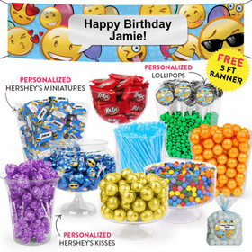Personalized Kids Birthday Emojis Themed Deluxe Candy Buffet