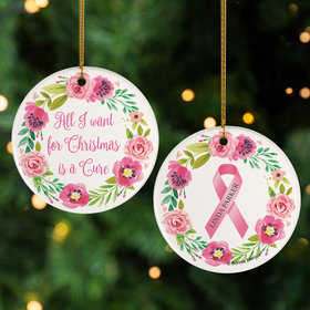 Personalized All I want for Christmas is a Cure Christmas Ornament