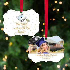 Personalized 'Tassel Was Worth the Hassle' Graduation Christmas Ornament