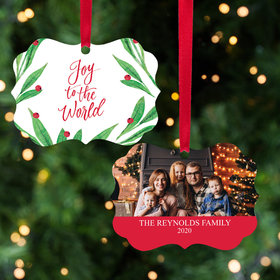 Personalized Joy to the World Family Photo Christmas Ornament