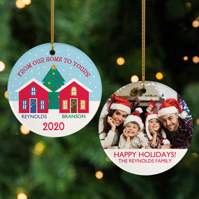 Personalized 'From Our Home to Yours' Christmas Photo Christmas Ornament