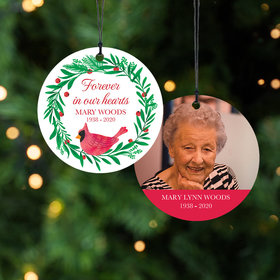 Personalized Forever in Our Hearts Christmas Ornament