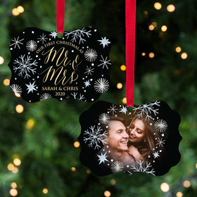 Personalized First Christmas Wedding Christmas Ornament