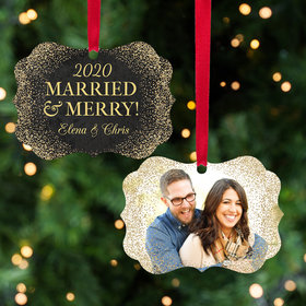 Personalized Married & Merry Christmas Ornament