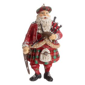 Scottish Santa with Bagpipes Christmas Ornament