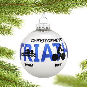 Personalized Triathlon Christmas Ornament