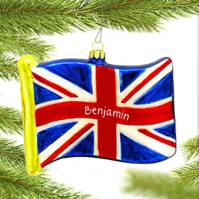 Personalized Flag of Great Britain Christmas Ornament