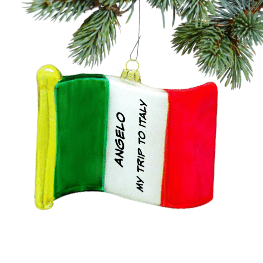 Personalized Flag of Italy Christmas Ornament
