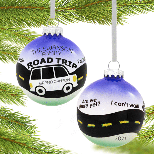 Personalized Road Trip Christmas Ornament