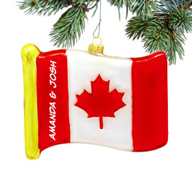 Personalized Flag of Canada Christmas Ornament