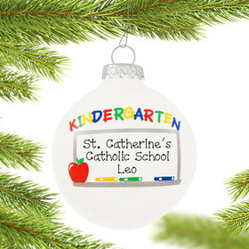 Personalized Kindergarten Chalkboard Christmas Ornament