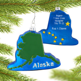 Personalized Alaska State Shape Christmas Ornament