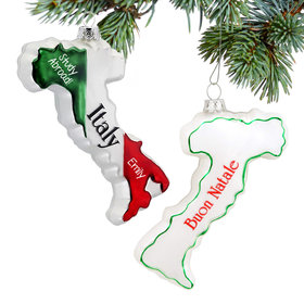 Personalized Italy Country Shape Christmas Ornament