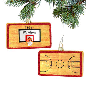 Personalized Basketball Court Christmas Ornament