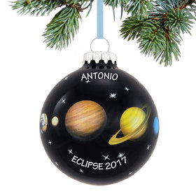 Personalized Solar Eclipse Sun and Planets in Space Christmas Ornament