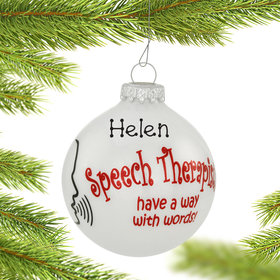 Personalized Speech Therapist Christmas Ornament
